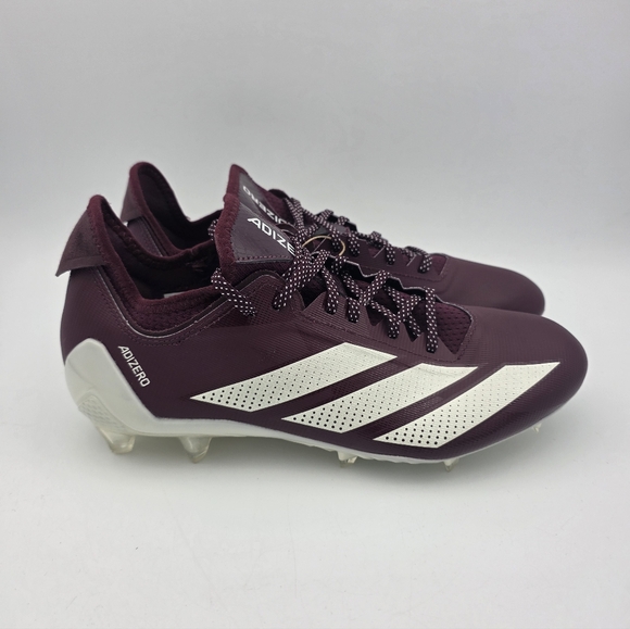 NEW Adidas Adizero Electric.1 Football Cleats Maroon White IF4196 Mens Size 10.5